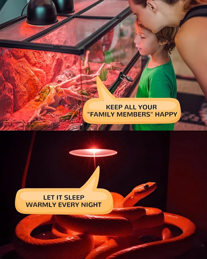 GlowUp 2 Pack E26 Infrared Heat Lamp, 50W Reptile Heat Emitter Infrared Basking Spot Light, Red Heat Lamp for Chickens Coop Reptile Pets Brooder Use