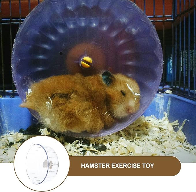 Hedgehog Wheel Hamster Exercise Wheel Running Ball Small Pet Activity Wheels Silent Toy Jogging Wheel Pet Cage Accessories for Gerbils Mice Guinea Pig Rat Transparent 12 Inch Hamster Wheel