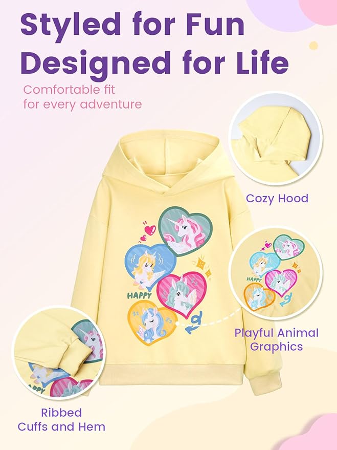 WELAKEN Sweatshirts for Girls Toddler & Kids II Little Girl's Pullover Tops Sweaters & Hoodies