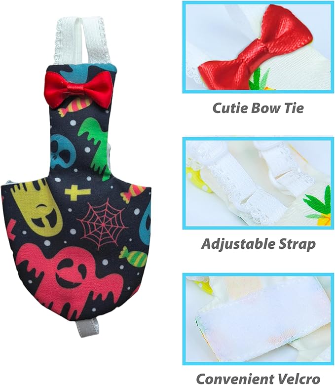 UKJENT Bird Diaper Protective Parrot Nappy - 2 Pack, Reusable Flight Suit with Waterproof Inner Layer, Washable Cute Urine Wet Suit for Cockatiel Monk Parakeet Sun Parakeet Lory(S)