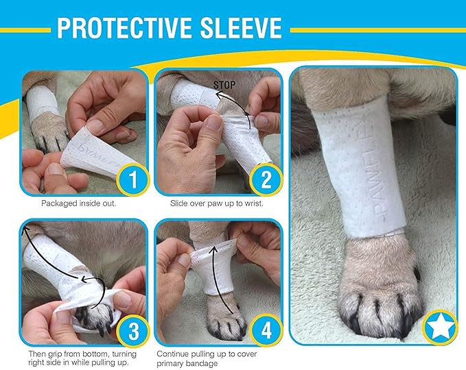 Protective Sleeve Tubular Cover - Bandages - for Dogs Cats and Other Pets First Aid Wound Care Comfortable Non-Adhesive Breathable & Water Resistant 18 Strips (yields 36-54 Covers)-(X-Large)