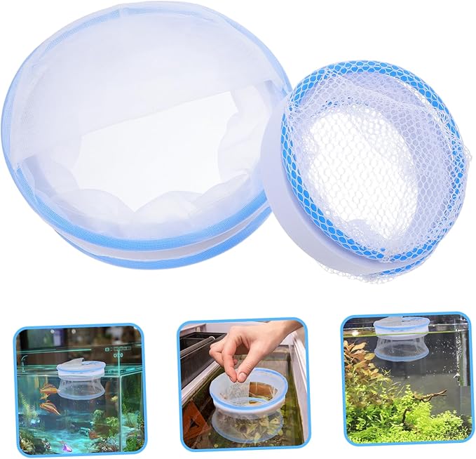 SUPVOX 2pcs Nylon Mesh Isolation Tank for Guppy Fry Transparent Hatching Net for Aquarium Use for Fish Breeding and Easy Monitoring