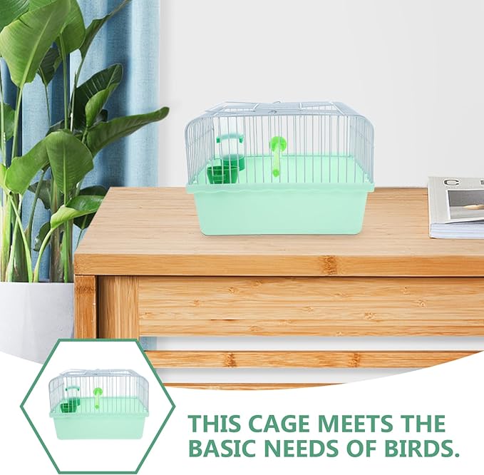 balacoo Portable Bird Cage with Feeder and Water Dispenser Spacious Travel Carrier for Parakeets Lovebirds and Birds Metal Construction for Outdoor Adventures