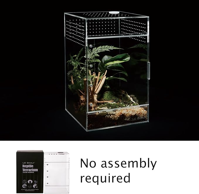 Acrylic Terrarium for Reptiles & Spiders – Small/Medium/Large Leak-Proof Enclosure (Horizontal/Vertical) | Ideal for Tarantulas, Jumping Spiders, Frogs & Geckos (Large Vertical)