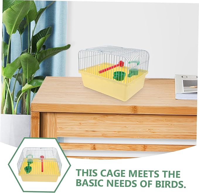 VANZACK Cage, Portable Bird Travel Cage with Food and Water Box - Pet Cage Carrier Easy Travel for Small Birds Like Parakeets and Cockatiels