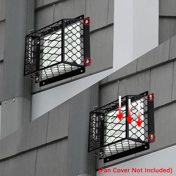 Dryer Vent Cover Guard,Dryer Vent Bird Guard Cagefor Most 3" to 4" Exhaust Fan Cover,7"Lx7"Wx5"H Steel Ventilation Bird Cage for Bathroom Exhaust Ventilation,Black,2PCS