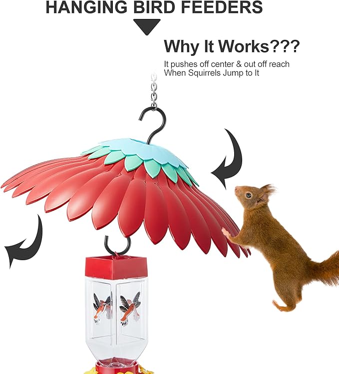 Bird Feeder Weather Guard Dome Cover Red Rain Shade for Hummingbird Feeders Built-in Moat Proof, Easy to Install 11inch