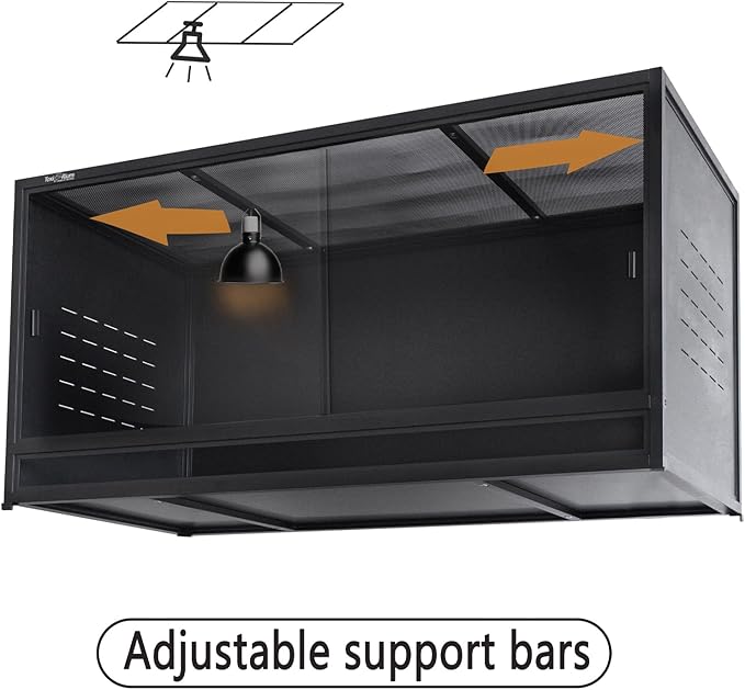 Large PVC Reptile Enclosure 76 Gallons with 12'' Height Cabinet Reptile Terrarium 44''x20''x20'' for Bearded Dragon Gecko Lizard Snake, Wide Breeding Vivarium Area with Sliding Doors Lock
