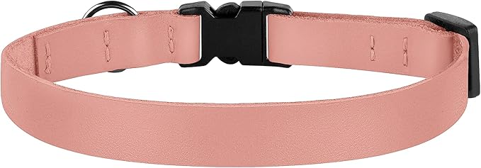 Breakaway Cat Collar with Bell - Leather Adjustable Kitten Collars with Safety Quick Release Buckle - Soft Small Pet Collars for Girl & Boy Cats (Rose)