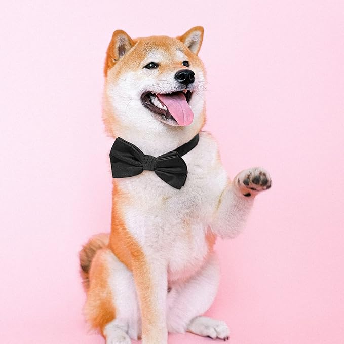 Dog Bow Ties for Large Dogs, KOOLMOX Wine Red Adjustable Dog Collar Bow Tiefor Medium and Large Dogs Cats Pets Wedding Birthday Graduation Holiday Halloween Cosutmes