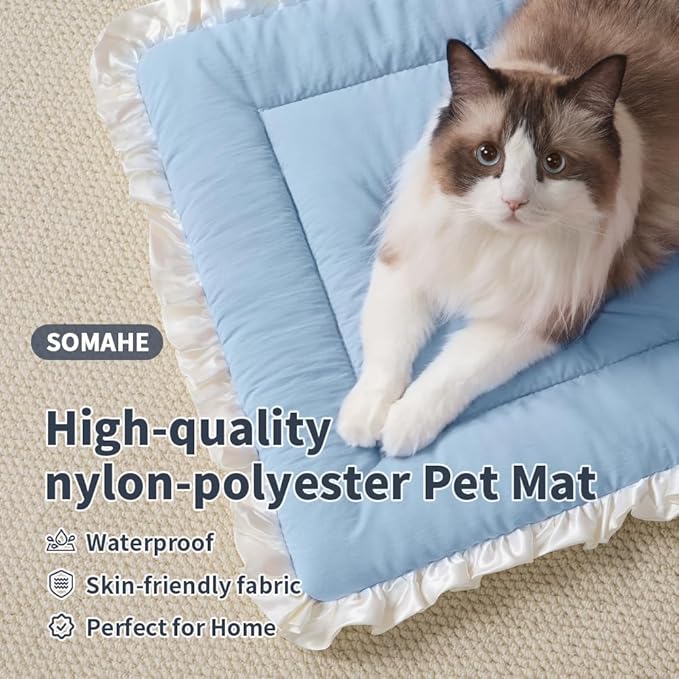 Cat Mat Bed Pet Bed Fashion Design for Puppy Kitten Curled Sleeping Beds for Carrier/Crate Small Dog Cushion Small 15.7" x 23.6" Pink