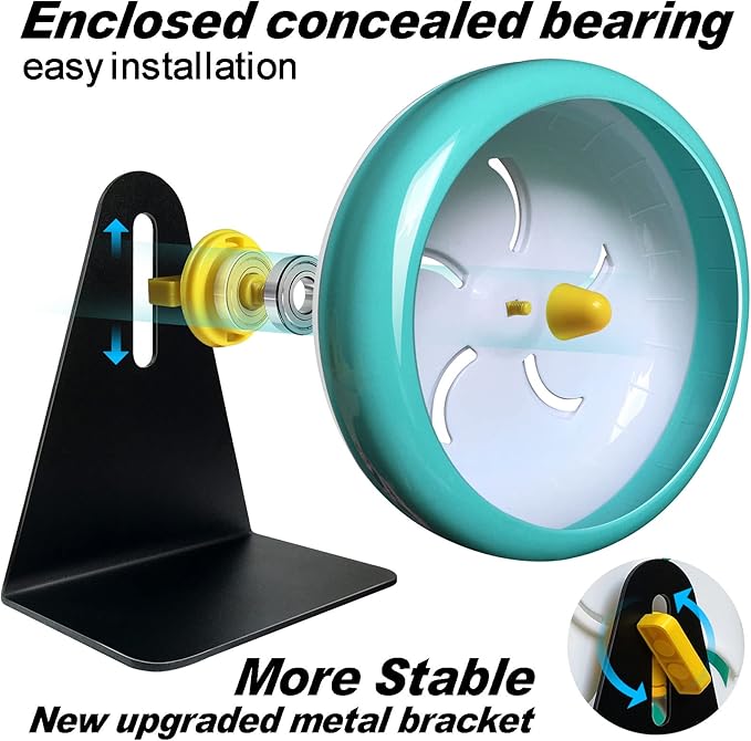 Hamster Wheel,Super Silent Hamster Exercise Wheels,Adjustable Stand Hamsters Exercise Wheels,Quiet Running Wheels,7 inch Rat Wheel for Hamsters Mice Or Other Small Animals (7 in Blue)