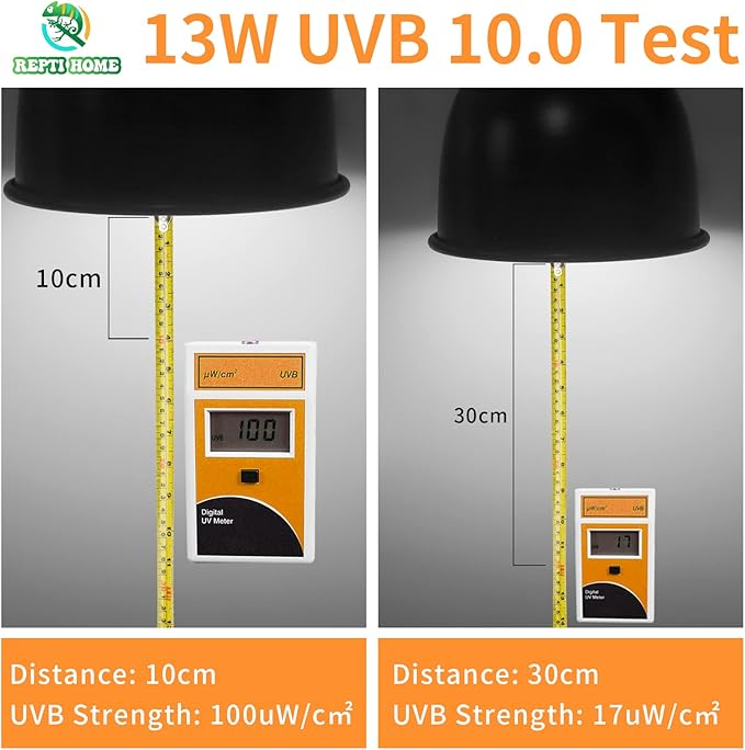 UVB Reptile Light 10.0, 13W Desert UVA UVB Bulb for Reptiles, Compact Desert Terrarium Lamp, Reptile UVB Light Bulb for Bearded Dragon, Lizard, Tortoise, Snake, Gecko