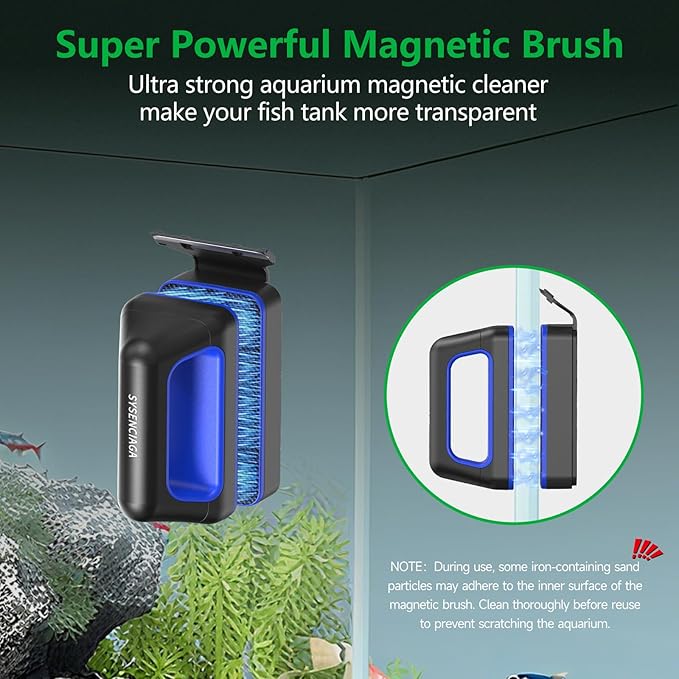 Aquarium Magnet Glass Cleaner, Double-Sided Detachable & Floating Algae Scraper for 0.2-0.4 Inch Fish Tank Glass Cleaning, No Scratches（S）