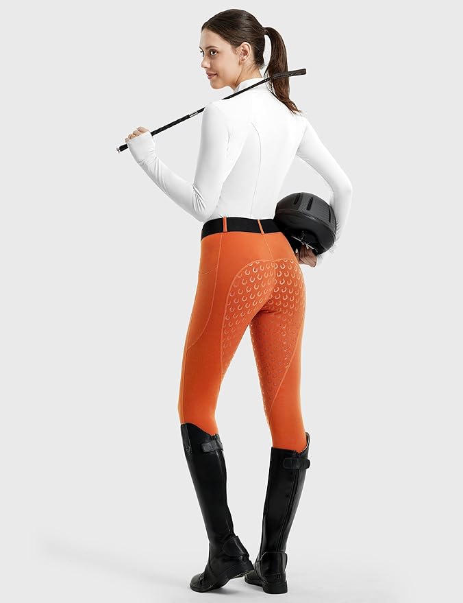 FitsT4 Sports Women's Full Seat Riding Tights Active Silicon Grip Horse Riding Tights Equestrian Breeches