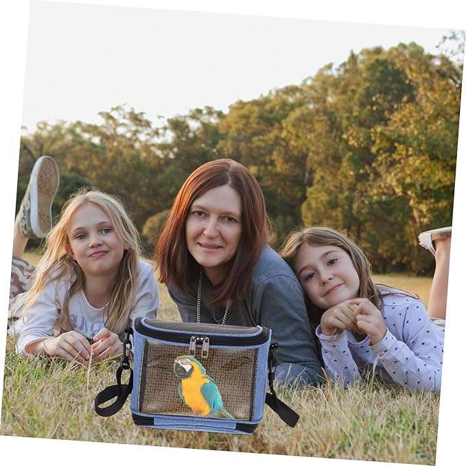 balacoo 1pcs Transparent Parrot Carrier Bag Breathable Outdoor Tote Straps Comfortable Crossbody Pet Pouch for Travel Hiking Camping for Birds Cockatiels and Pets