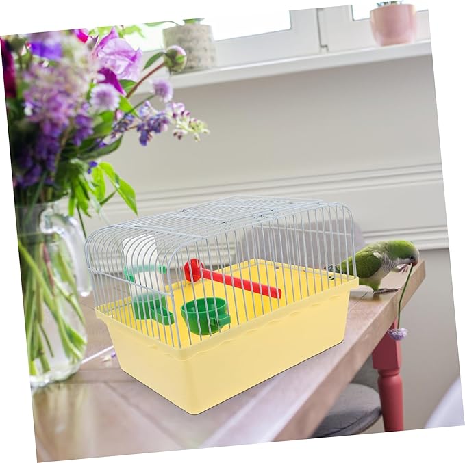 VANZACK Cage, Portable Bird Travel Cage with Food and Water Box - Pet Cage Carrier Easy Travel for Small Birds Like Parakeets and Cockatiels