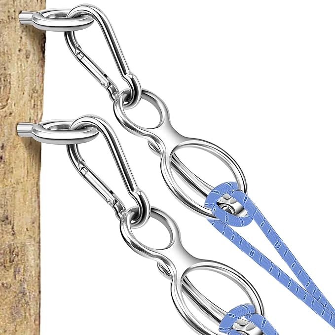 2pcs Horse Tie Ring, Heavy Duty Stainless Steel Tie Ring Horse Training Equipment with Eye Bolt,Quick snap,Humane and Safe Tie Way