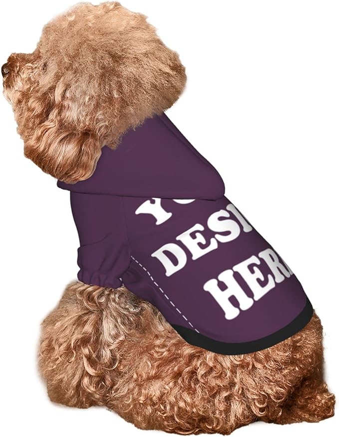 Personalized Chihuahua Dog Hoodie, Custom Pet Warm Sweatshirt Costume with Name Number Photo, Customize ID Clothes for Pupppy Kitten Dogs Cats, PlumPurple, L