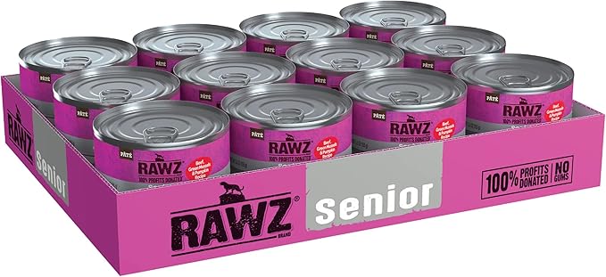 Rawz Natural Premium Pate Canned Cat Wet Food - Made with Real Meat Ingredients No BPA or Gums - 5.5oz Cans 24 Count (Beef & Green Mussels for Seniors)