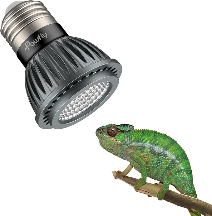 Pawfly UVB Light for Reptiles, 3 W 5.0 UVB Bulb, Tropical Reptile UVA UVB Lamp for Calcium & Vitamin D3 Synthesis, High Intensity LED Lamp for Turtle, Lizard & Red-Footed Tortoise