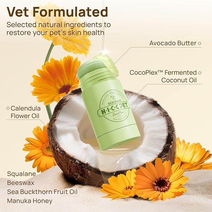 HICC PET Skin Balm for Dogs & Cats – Soothes Itching and Irritation Skin & Prevents Infection, Hypoallergenic Dog Moisturizer for Dry Itchy Skin, Hot Spot & Skin IrritationTreatment - 1.06oz