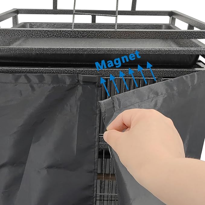 Easily Bird Cage Cover for Large Bird Cage with Play Top, Good Night Birdcage Covers, Black, 68"