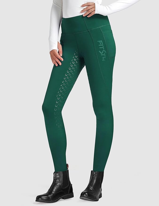 FitsT4 Sports Women's Winter Riding Breeches Fleece Lined Horse Riding Pants Tights Full Seat Silicone Equestrian Breeches