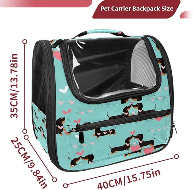 Love Dog Cat Backpack Carrier, Large Pet Backpack for Medium Small Dog Cat Puppy Kitty Bunny