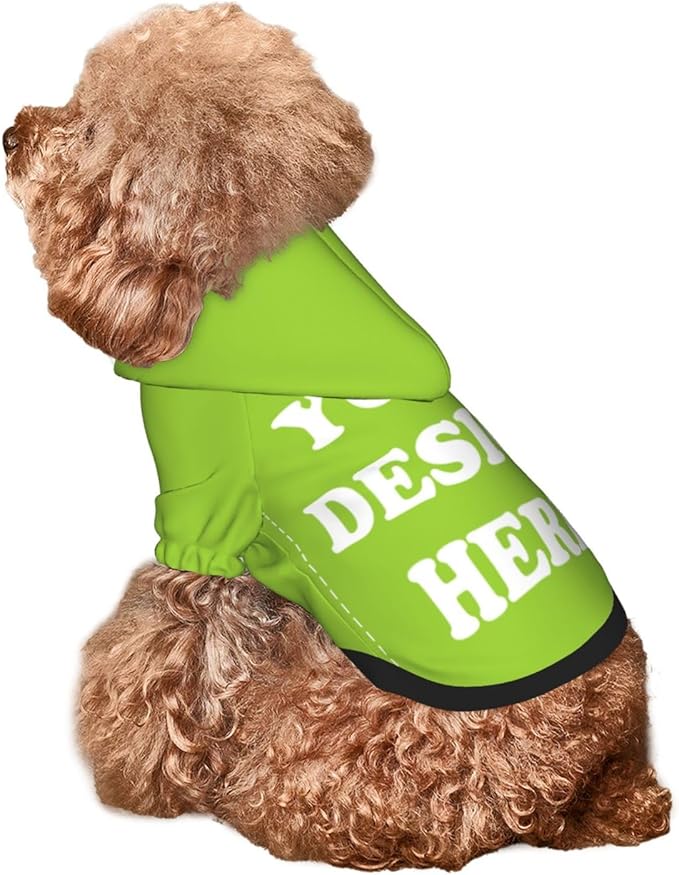 Dog Clothes, Custom Dog Hooded Sweatshirt, Personalized Pet Costume Robe Shirt with Text/Image/Club Name/Pet Shop Logo for Small Medium Large Dogs and Cats, GrassGreen, S