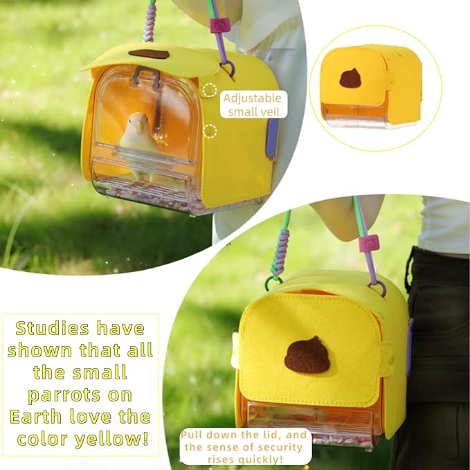 Portable Plastic Bird Cages，Travel Bird Cage,Lightweight Waterproof Ventilated Small Bird Cage,Outdoor Use Easy to Carry,for Small Birds, Budgies and Pet Birds (Purple, A)