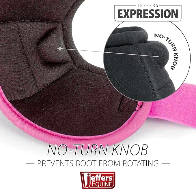 Jeffers Expression No Turn Bell Boots for Horses - Purple & Pink, Medium | Shock Absorbing Hoof Protection | Secure Double Hook & Loop Closure, Perfect for Turnout, Training, & Riding - 1 Pair