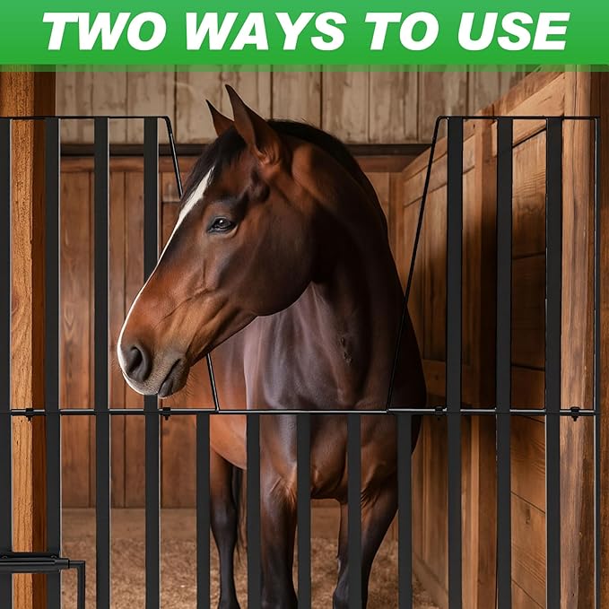 Zonon Horse Stall Door Guards 48" x 42" Heavy Duty Yoke Design Stall Gates for Horses or Barns Accessories and Guard