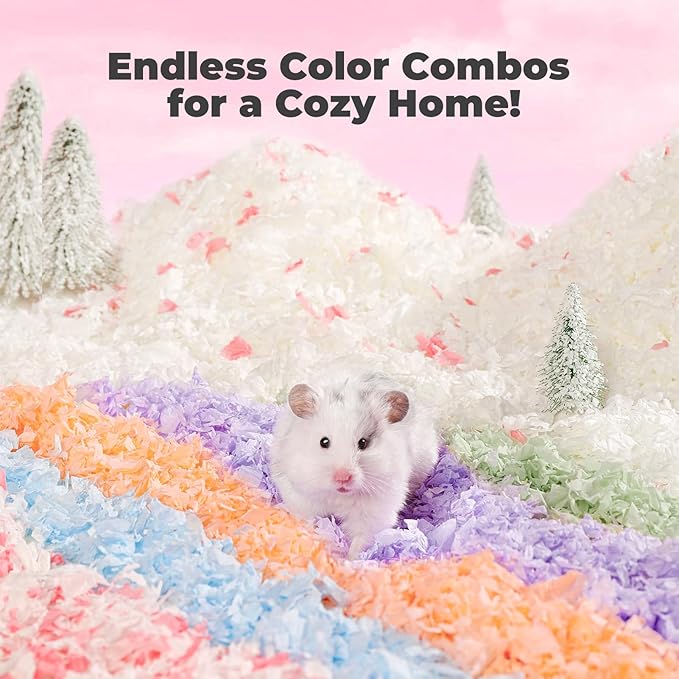 mini&moe Hamster Bedding 25 Liters: Dust-Free and Odor Control Moisture Absorbent Natural Paper Small Pet Bedding - for Guinea Pigs, Hamsters, Rabbits, and Small Animal