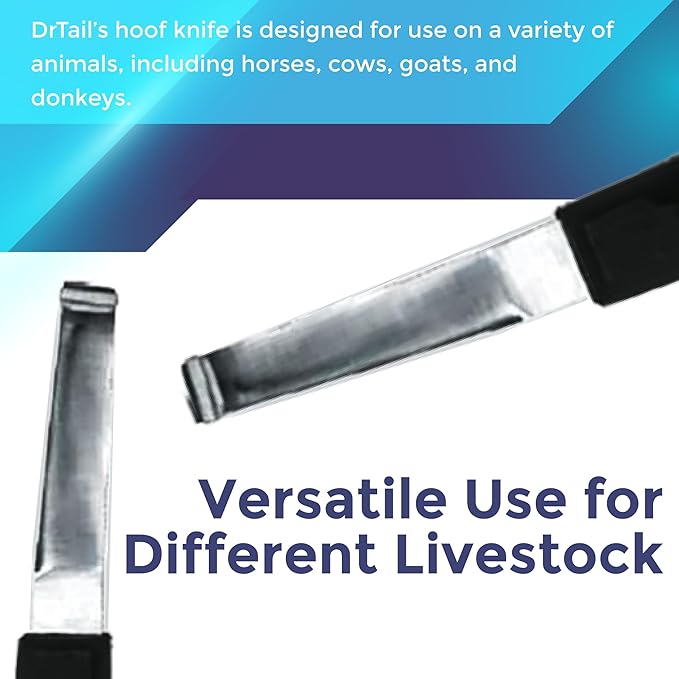 Regular Hoof Knife for Horses – Farrier Tool with Plastic Grip – Hoof Trimming Knife for Equine Care & Veterinary Use (Left Hand) (Regular-Blade - LH) (Regular Blade)