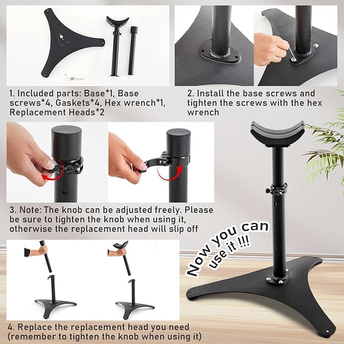 Zonon Metal Adjustable Farrier Stand Blacksmith Farrier Horse Hoof Stand Height Farrier Stand for Horses Black Horse Hoof Trimming Tools (Metal Triangular Base)