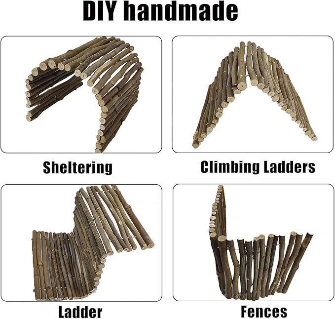 Hamiledyi Extra Large Tortoise Hide Reptile Hiding Cave Turtle Hut Gecko Hideaway Climbing Tunnel Toy Lizard Bendable Wooden Bridge for Adult Bearded Dragon Snake Chameleon Habitat Accessories