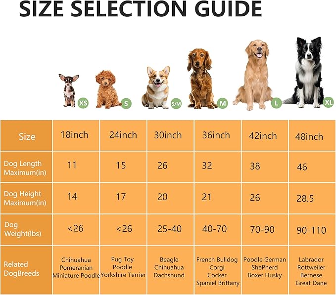 FDW Dog Crate 42-Inch Dog Cage Foldable Metal Kennel with Leakproof Tray Foldable Design Indoor Outdoor Use for Large Dogs,Dark Black