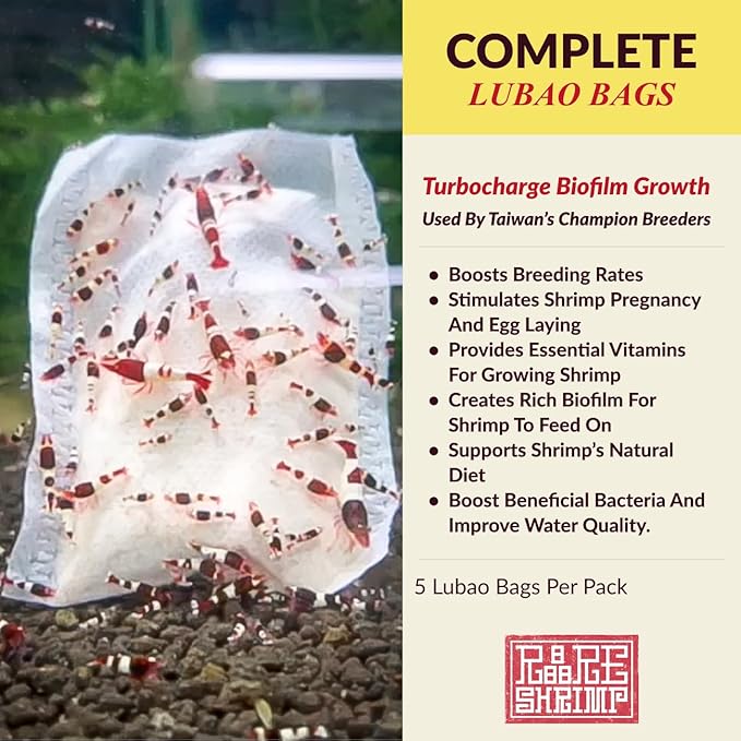 Aquarium Shrimp Culture Bag Lu Bao Kallax Ball - Premium Bio Bag Biofilm for Crystal Red, Caridina & Neocaridina Breeding - Natural Supplement 5 Pack