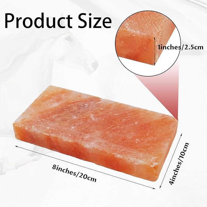 Himalayan Rectangle Horse Salt Lick Brick for Cattle, Goats, Cows and Other Livestock, 100% Natural Animal Salt Blocks for Deer Provide Minerals(1 Pcs | 8 x 4 x1 Inches)
