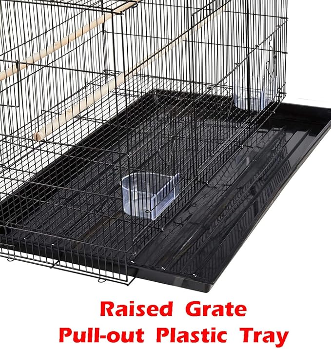 Lot of Breeding Flight Bird Cage for Aviaries Canaries Budgies Finches Lovebird Parakeet (24"x16"x16" Black with Divider)