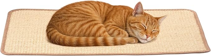 Uranshin Rabbit Scratching Pad,Natural Sisal Bunny Scratch Pad, Rabbit Kitten Cat Scratching Mats for Cages Chew Toys for Bunny Pet Cage Claws and Teeth Care for for Biting Sleeping Bedding Nesting