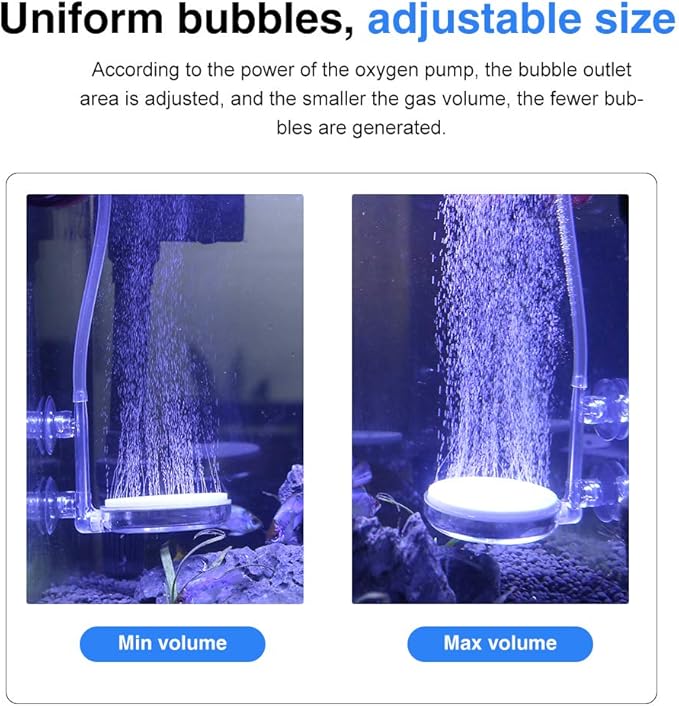 Upettools Aquarium Air Stone Fish Tank Nano Bubble Stone Kit with Control Valve Quiet Super-High Dissolved Oxygen Diffuser Makes Super Tiny Bubbles for Fish Tank and Hydroponic (T60)