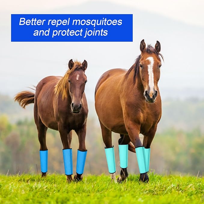 Set of 16 Mesh Fly Boots for Horse Breathable Mesh Horse Boots Protective Horse Leg Wraps Horse Leggings for Preventing Flies and Mosquitoes Bites