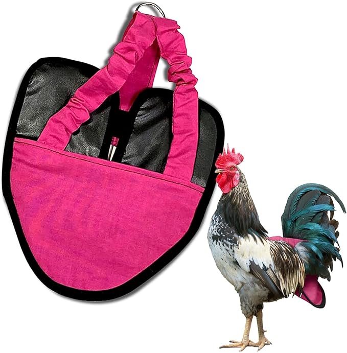 Hen Holster, Wrap-Around Chicken Diapers, Comfy Chicken Diapers for Hens & Roosters, US-Made Chicken Diaper, Must-Have Chicken Accessories, with Sewn-in Liner, XL, Pink - Crazy K Farm