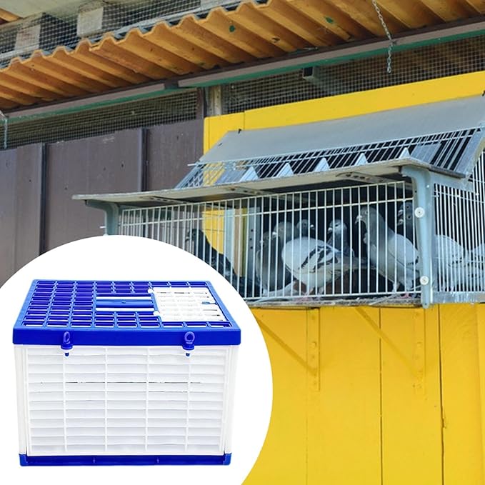 Foldable Pigeon Cage Nest Box Accessories Lightweight Training Competition Bird Travel Carrier Cage for Outdoor Indoor Garage, L