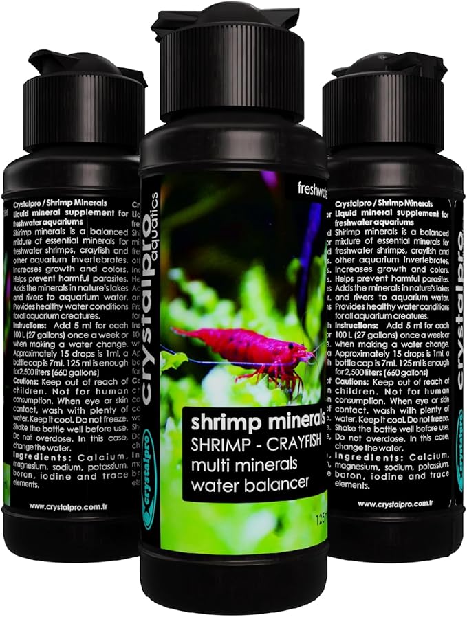 Shrimp Minerals 16.9 Oz – Liquid Aquarium Salt & Trace Elements for Freshwater Shrimp Tanks – Supports Caridina & Neocaridina – Molting & Breeding Additive – Invertebrate Tank Conditioner