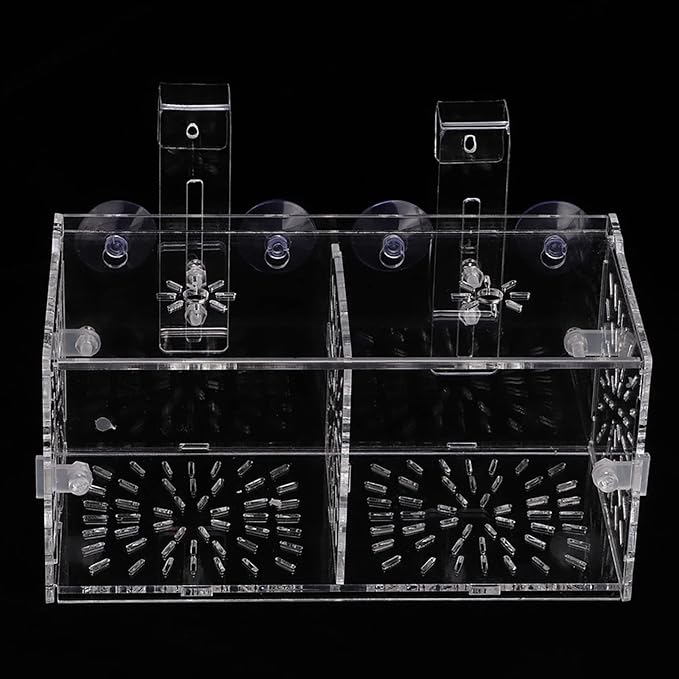 Fish Breeding Box, Acrylic Fish Isolation Box Transparent Aquarium Acclimation Hatchery Incubator with Suction Cups Aquarium Breeder Box for Newborn Fry Shrimp