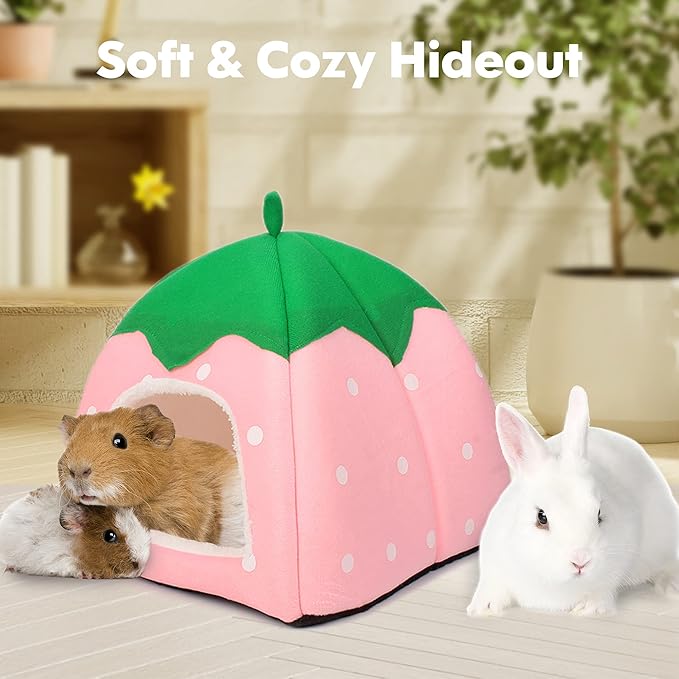 Guinea Pig Hideout Bed Dwarf Rabbit House Cave Accessories Cozy Hide-Out for Little Bunny Hedgehog Ferret Chinchilla&Other Small Animals