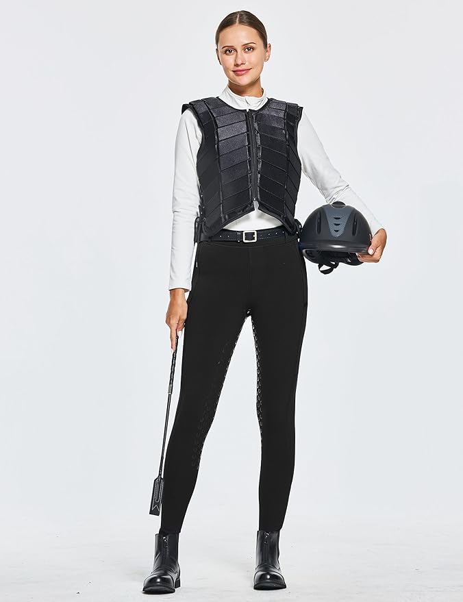 FitsT4 Sports Women's Winter Horse Riding Pants with Zipper Pockets Full Seat Riding Tights Fleece Lined Equestrian Breeches